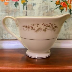 Vtg Coffee Tea Creamer Springtime By International #326 Platinum Trim Flowers